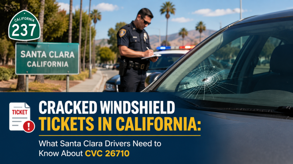 Cracked Windshield Tickets in California: What Santa Clara Drivers Need to Know About CVC 26710